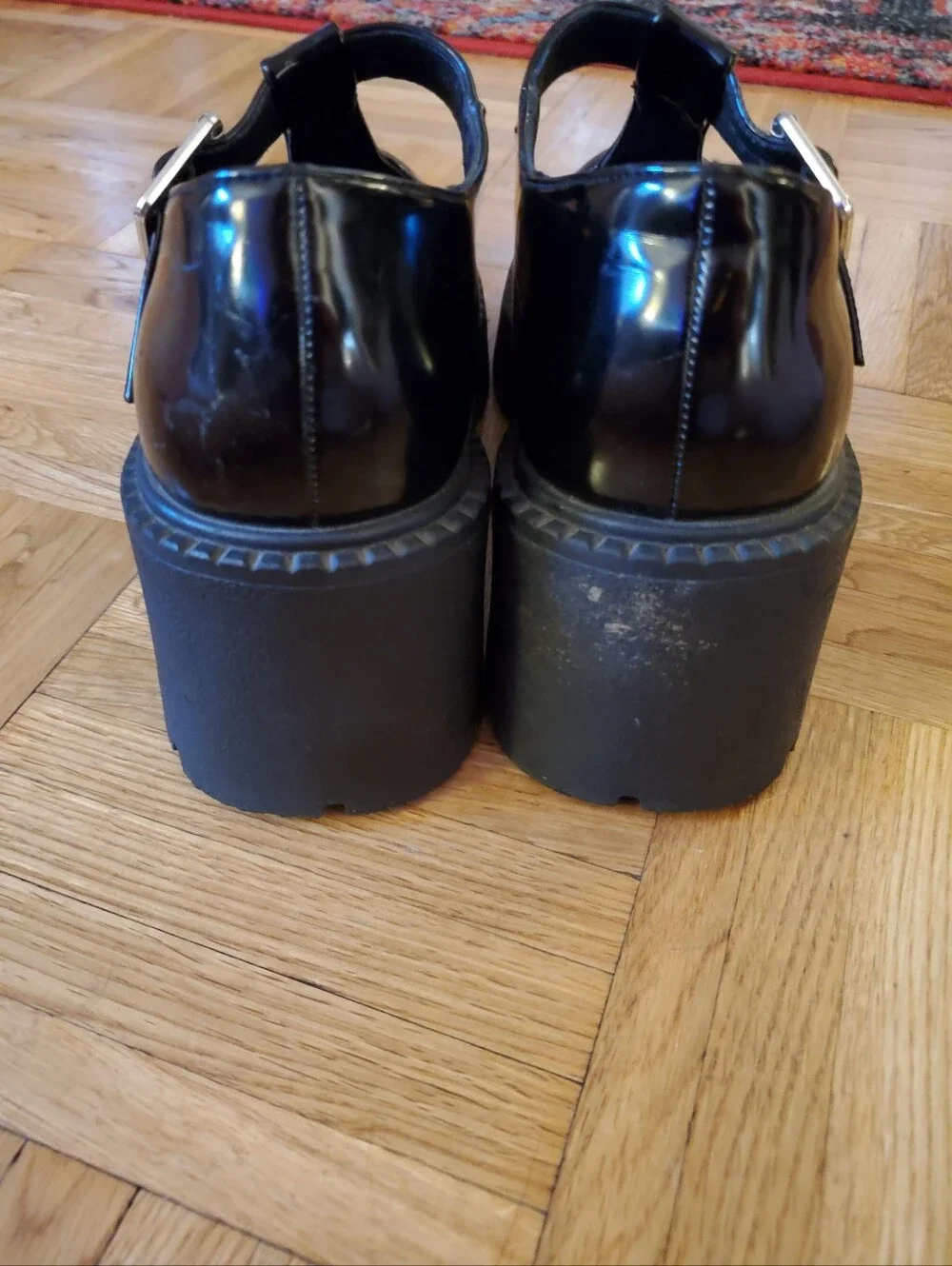 Madden Girl Black Patent Mary Jane Platform Shoes